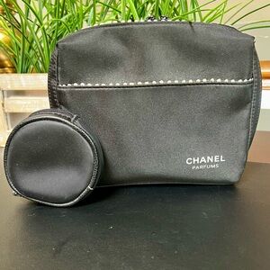 CHANEL PARFUMS 2-Piece Cosmetic Bag & Coin Pouch